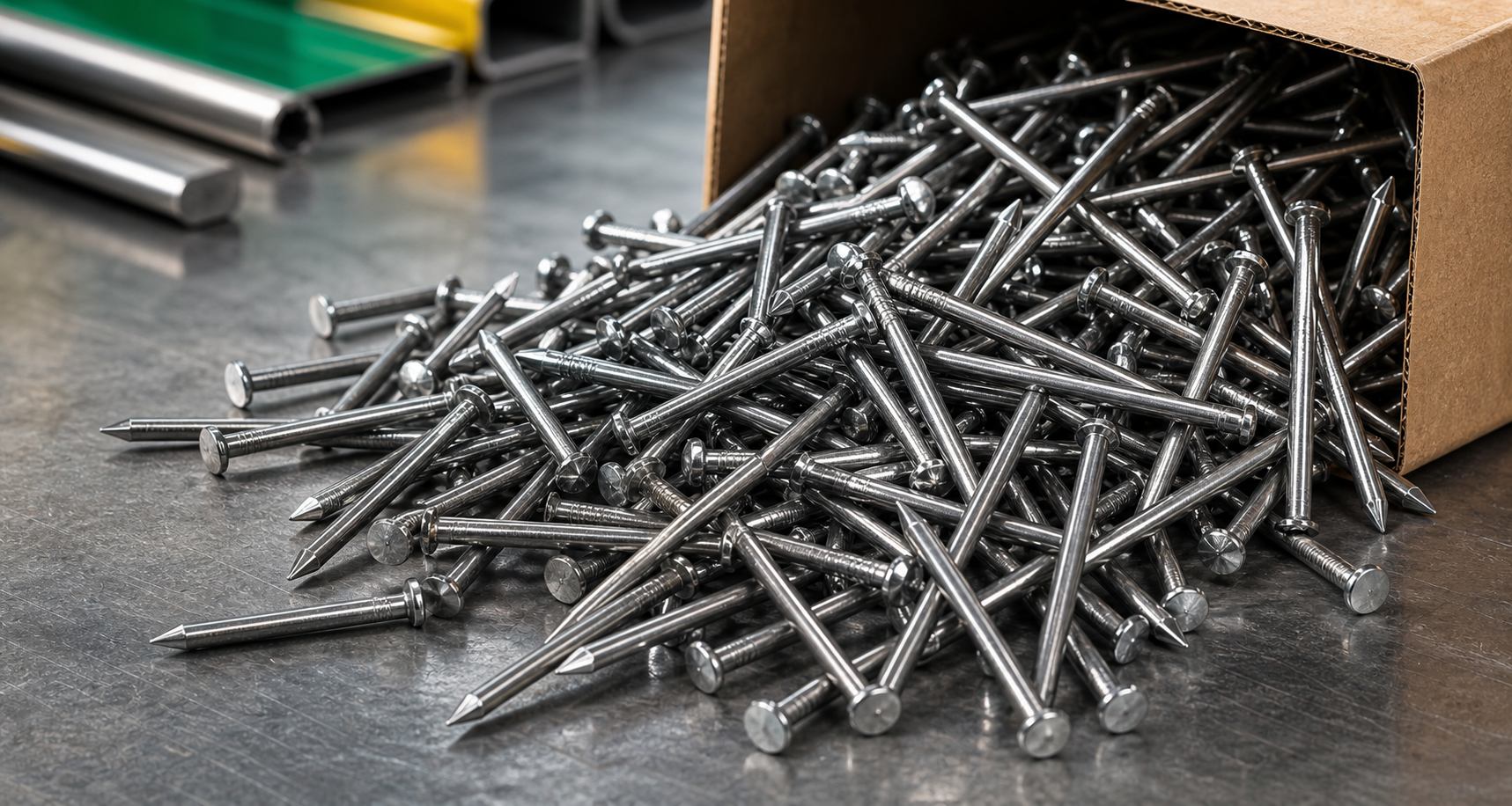 Loose round bulk steel nails for trade supply